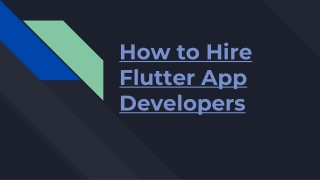 How to Hire Dedicated Flutter Developers