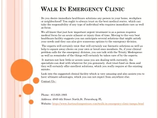 walk in emergency clinic