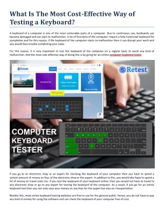 what is the most cost effective way of testing