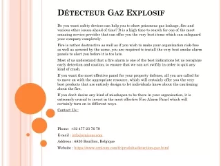 d tecteur gaz explosif