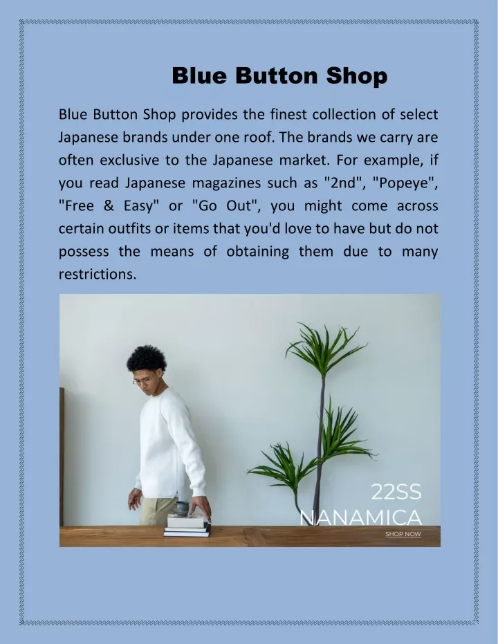 blue button shop