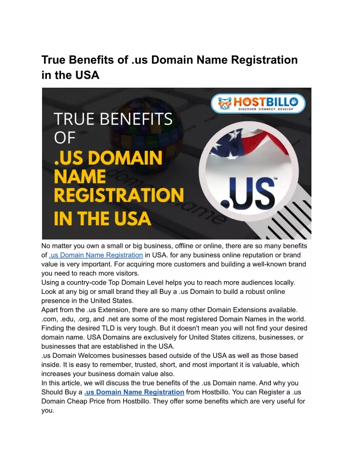 true benefits of us domain name registration