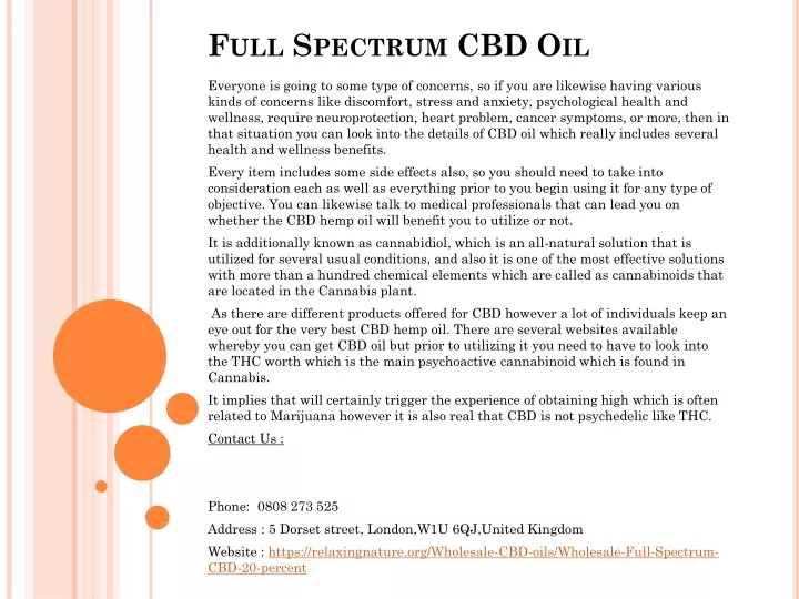 full spectrum cbd oil