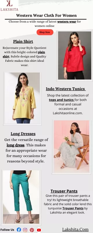 Buy Western Dresses For Women | Lakshita