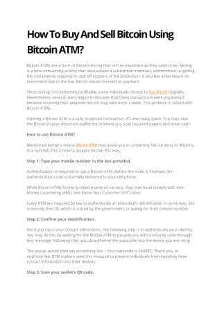 how to buy and sell bitcoin using bitcoin atm