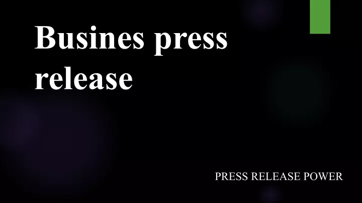 busines press release