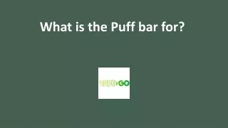 what is the puff bar for