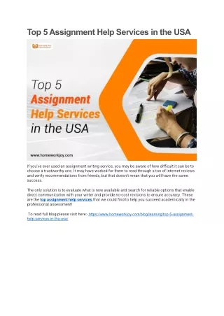 top 5 assignment help services in the usa