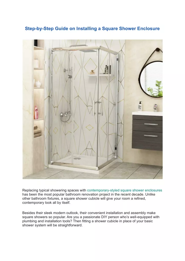 step by step guide on installing a square shower