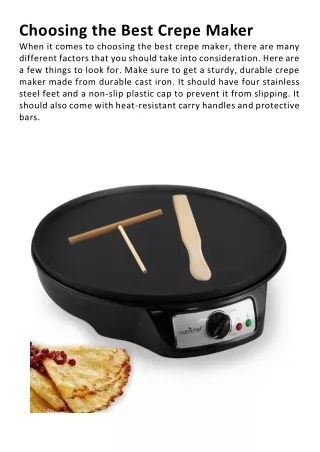choosing the best crepe maker when it comes