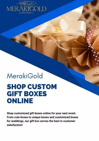 Custom Gift Boxes Online - MerakiGold - Shop Now