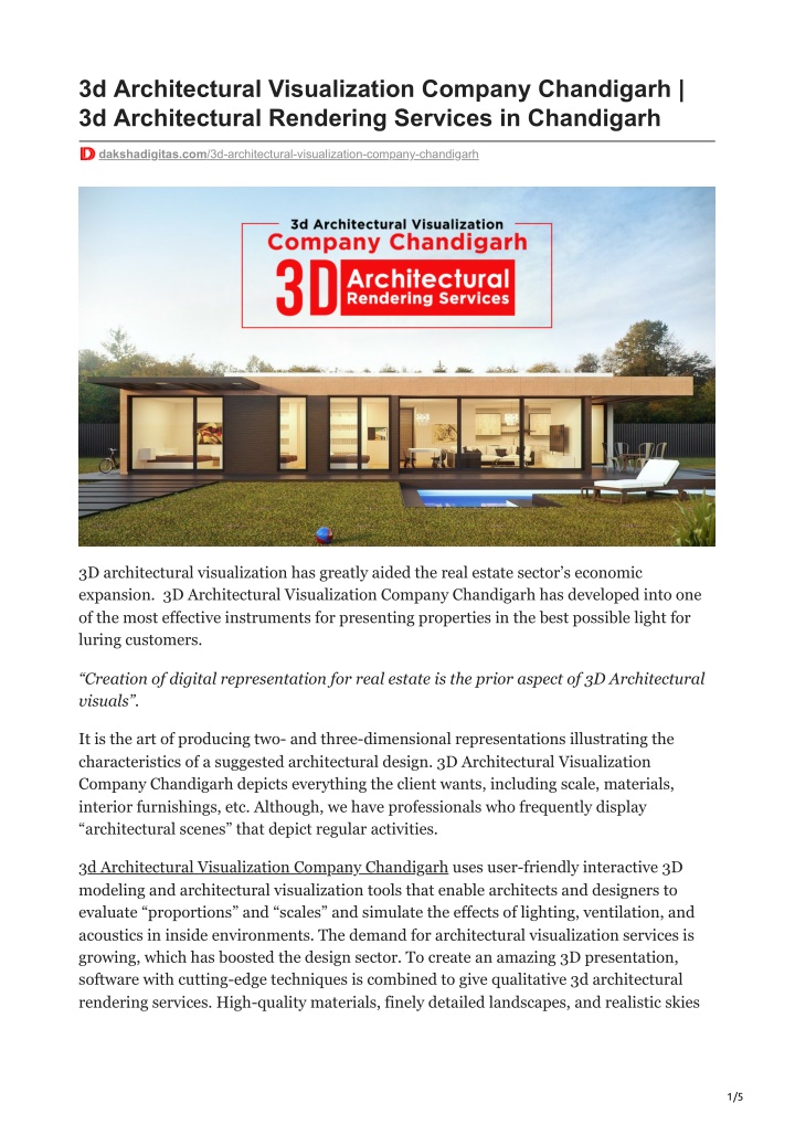 3d architectural visualization company chandigarh