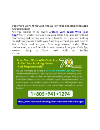Does Varo Work With Cash App As Per Your Banking Needs And Requirements