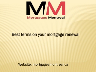 Best terms on your mortgage renewal