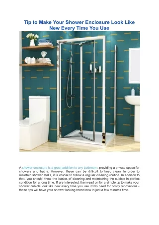 tip to make your shower enclosure look like