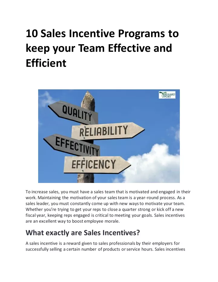 10 sales incentive programs to keep your team