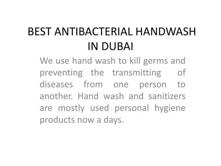 best antibacterial handwash in dubai