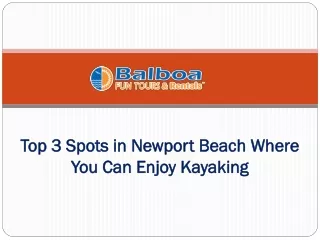 Top Quality Kayak Rentals Service in Newport Beach