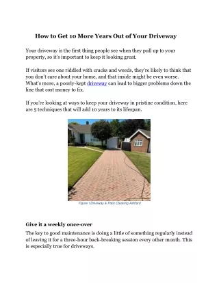 How to get 10 more years out of your driveway