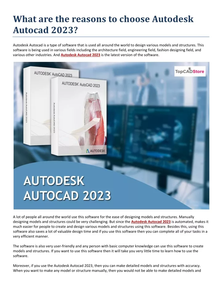 what are the reasons to choose autodesk autocad