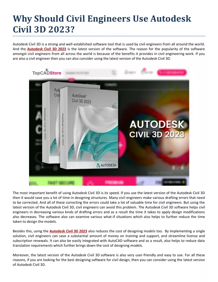 why should civil engineers use autodesk civil