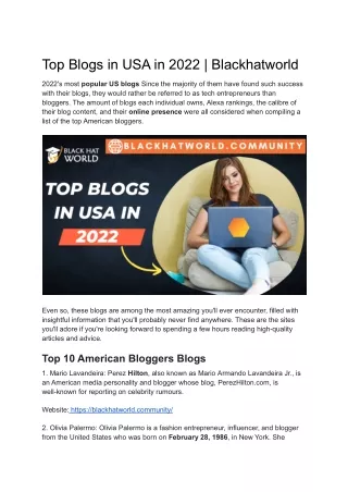top blogs in usa in 2022 blackhatworld