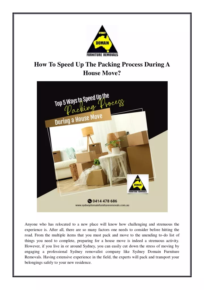 how to speed up the packing process during
