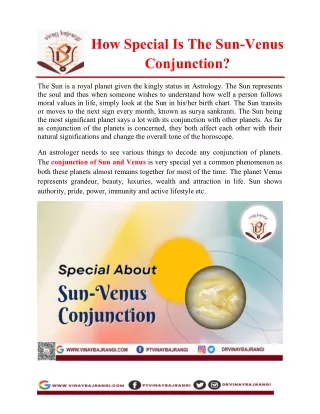 how special is the sun venus conjunction