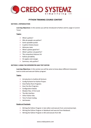 python training course content