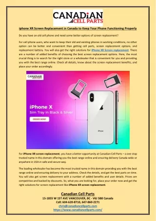 iphone xr screen replacement in canada to keep