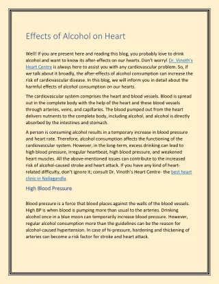 Effects of Alcohol on Heart