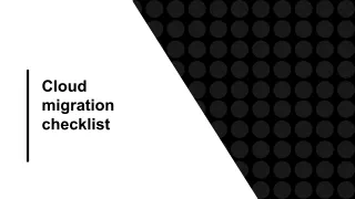 cloud migration checklist