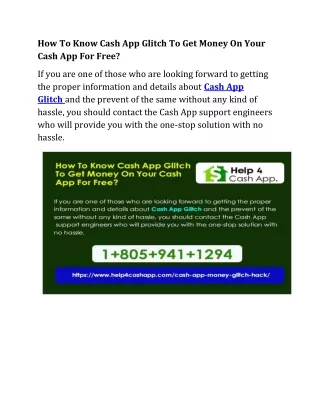 How To Know Cash App Glitch To Get Money On Your Cash App For Free (1)