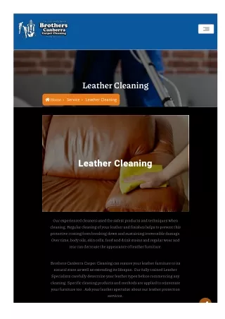 Leather Cleaning Services In Canberra