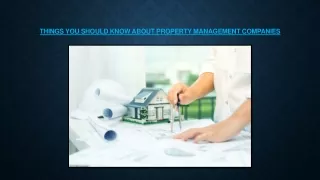 Things You Should Know About Property Management Companies