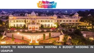 Points to Remember When Hosting a Budget Wedding in Udaipur