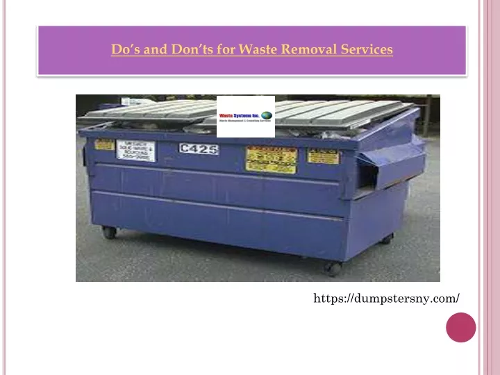 do s and don ts for waste removal services