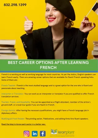 Best Career Options after Learning French