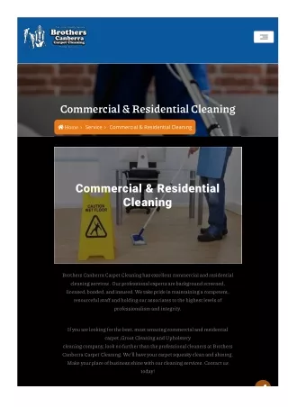 Canberra Commercial And Residential Cleaning Services