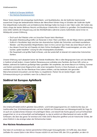 Südtirol 2022 Top-Aktivitäten