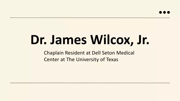 dr james wilcox jr
