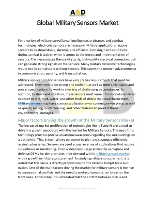 global military sensors market global military