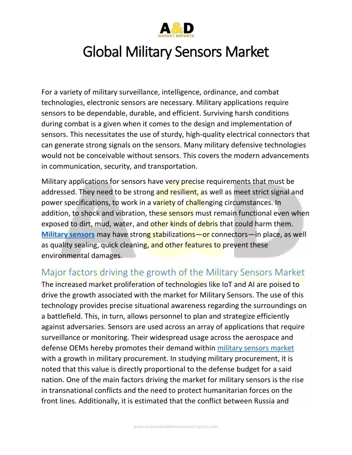 global military sensors market global military