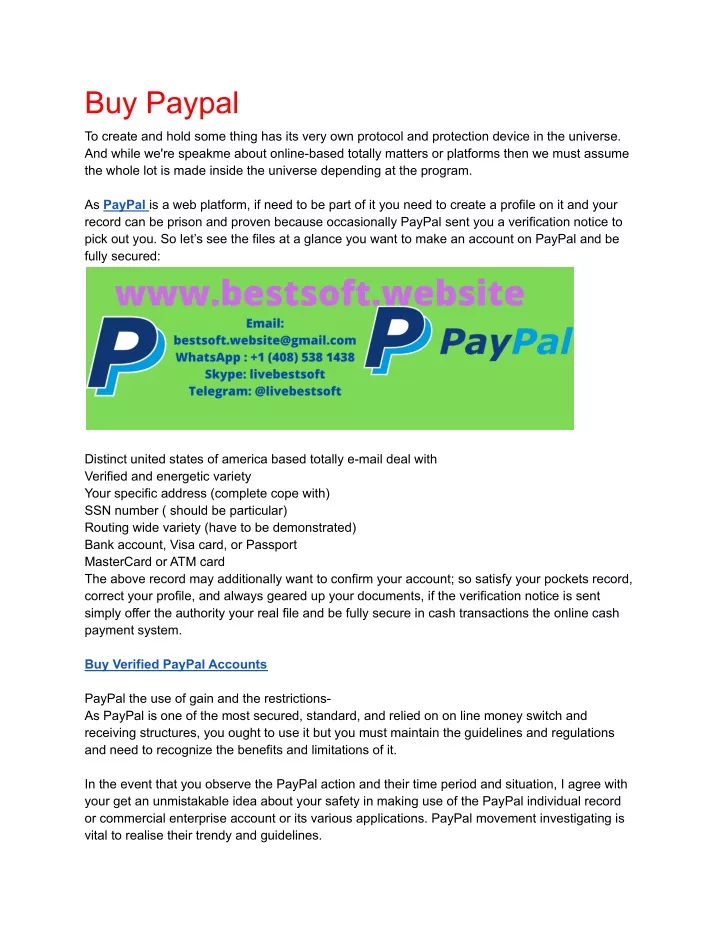 PPT Buy Verified PayPal Accounts (5) PowerPoint Presentation, free
