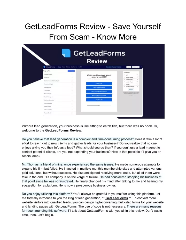 getleadforms review save yourself from scam know