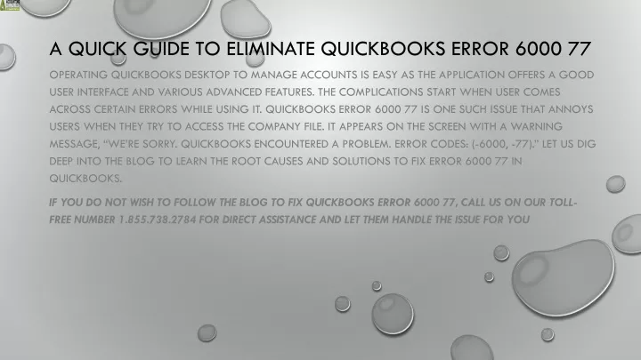 a quick guide to eliminate quickbooks error 6000 77