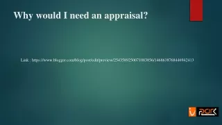 Why would I need an appraisal