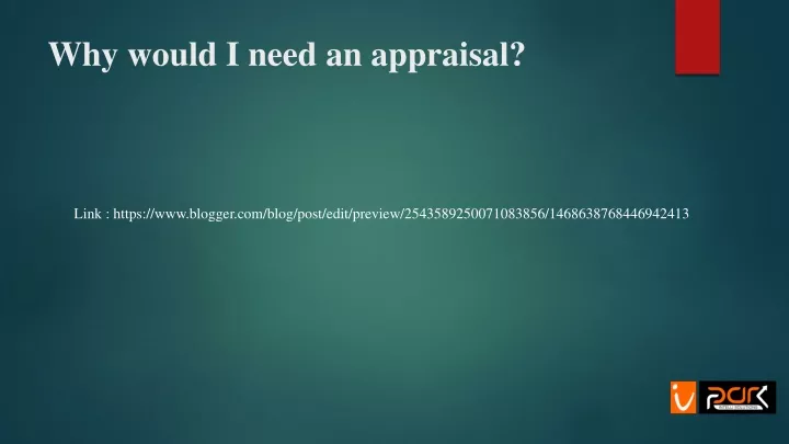 why would i need an appraisal