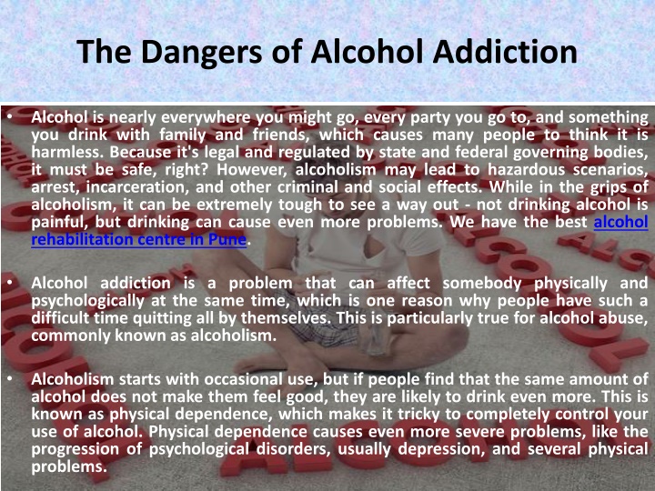 the dangers of alcohol addiction