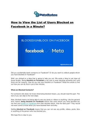 how to view the list of users blocked on facebook